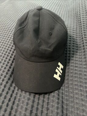 Helly Hansen Black Cap with White HH Brim Logo